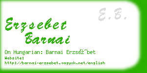 erzsebet barnai business card